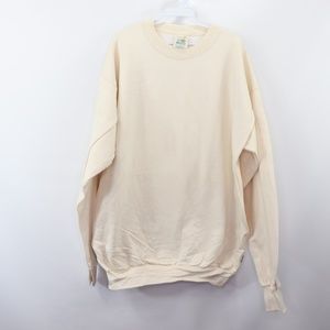 90s New Eco Fibre Mens XL Crewneck Sweater Cream